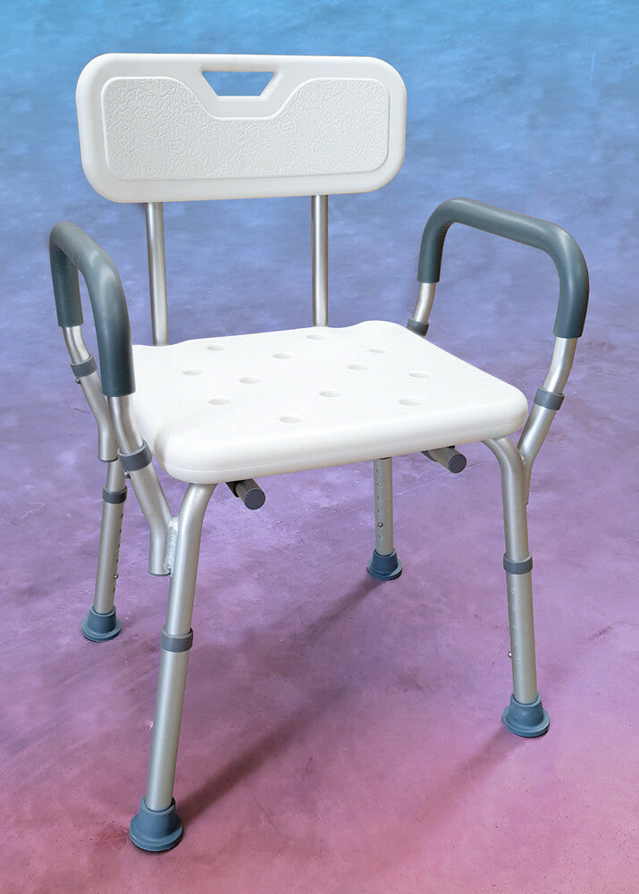 Aluminium Bath Seat With Back And Arms Get About Mobility