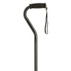 Swan neck walking stick with wrist strap in silver