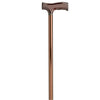Timber handle walking stick in bronze