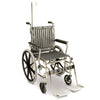 Glide ward wheelchair with iv pole and oxygen carrier with a 490mm width seat