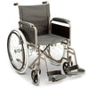 Quality stainless steel folding frame wheelchair with rear backrest folding pocket in Titanium