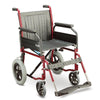 Glide 1 transit wheelchair in polished stainless steel with a 430mm seat width