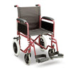 Quality stainless steel folding frame wheelchair with rear backrest folding pocket in Burgundy